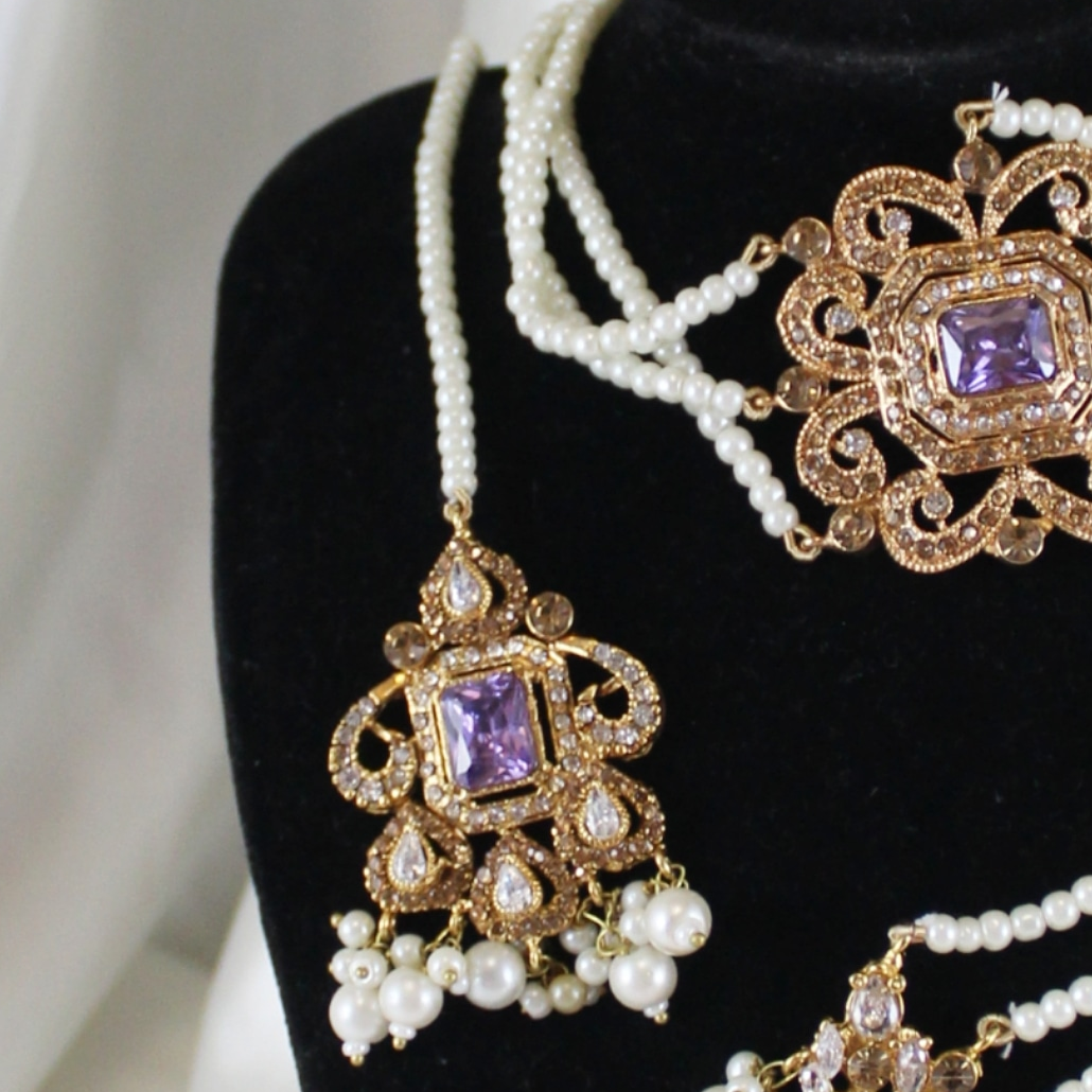 Leela - Bridal Choker Set (Purple)