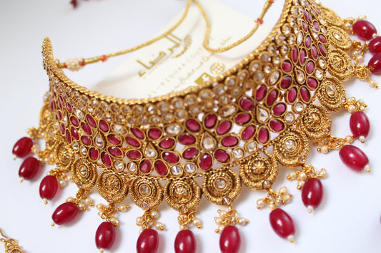 Diya - Red Necklace Set