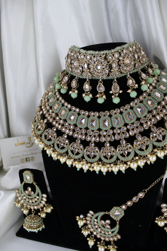 Pistachio  - Double Choker Bridal Set