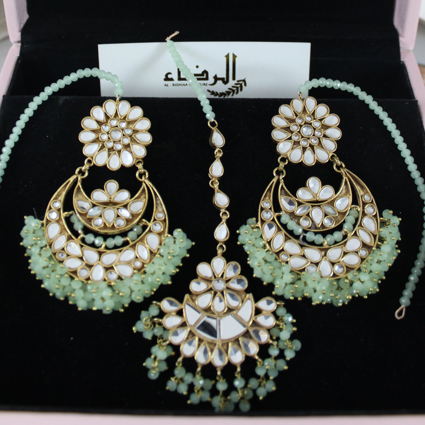 Jasmine - Full Earrings Set (Pastel Green)