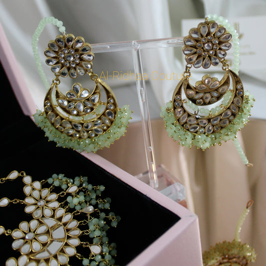 Jasmine - Full Earrings Set (Pastel Green)