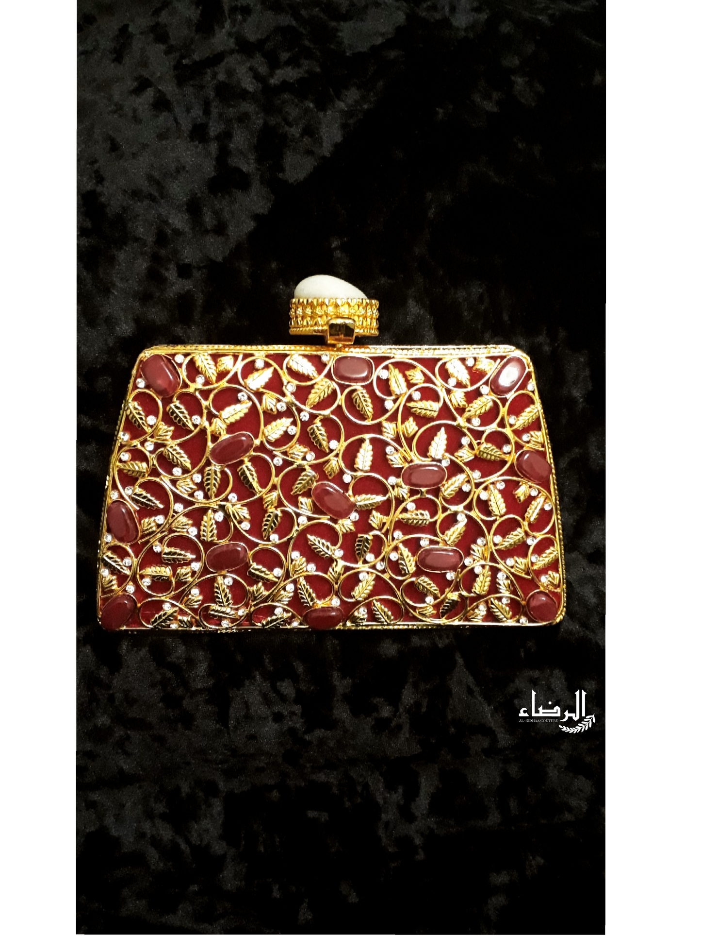 Red - Mother of Pearl Clutch