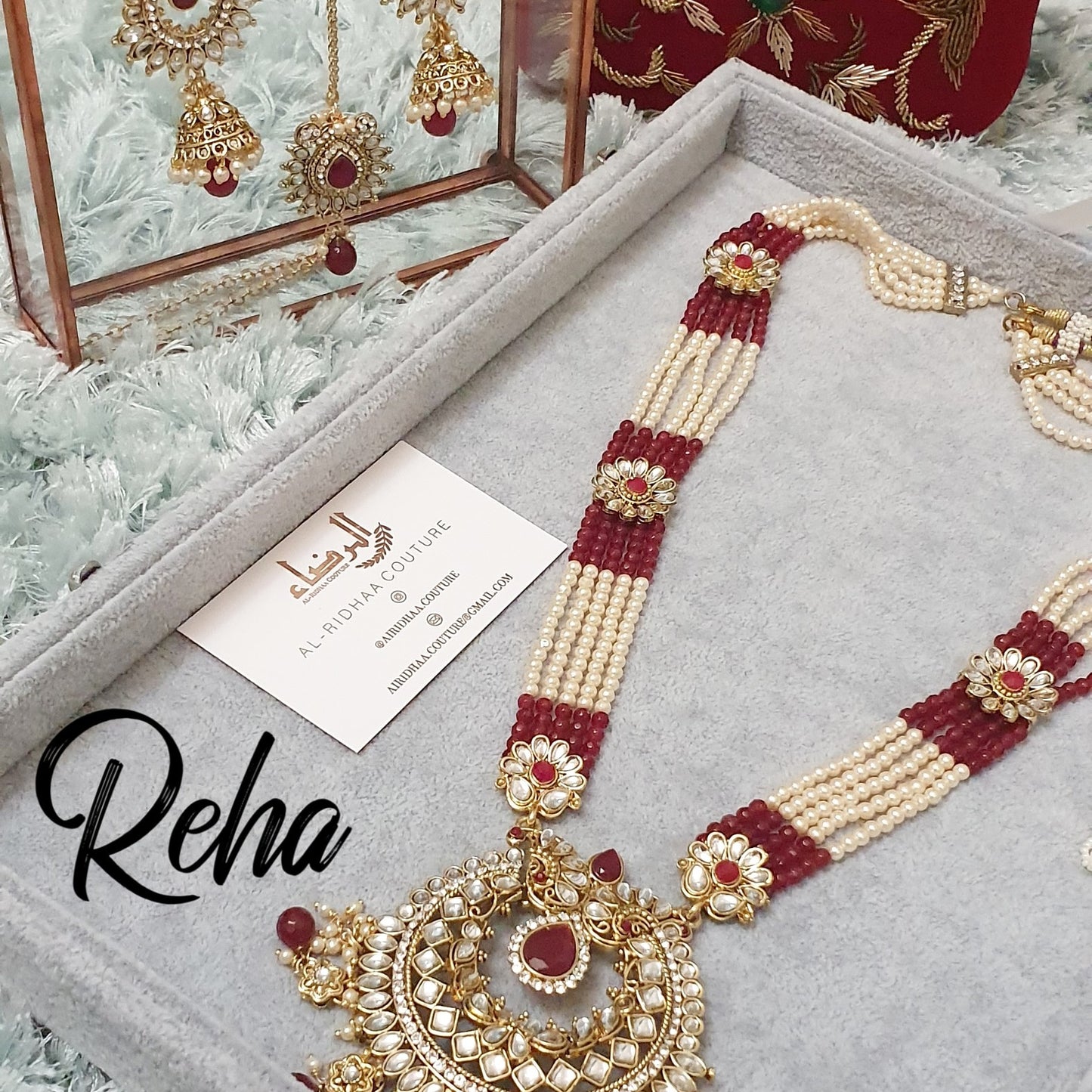 Reha - Maroon Pearl Mala