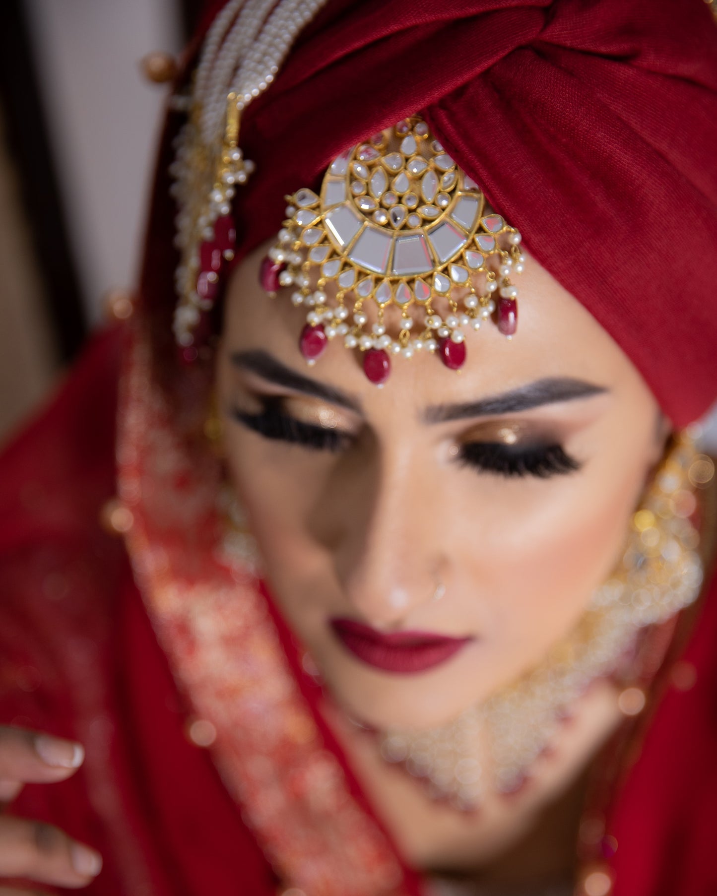 Zainab -  Kundan Bridal Set (Maroon)