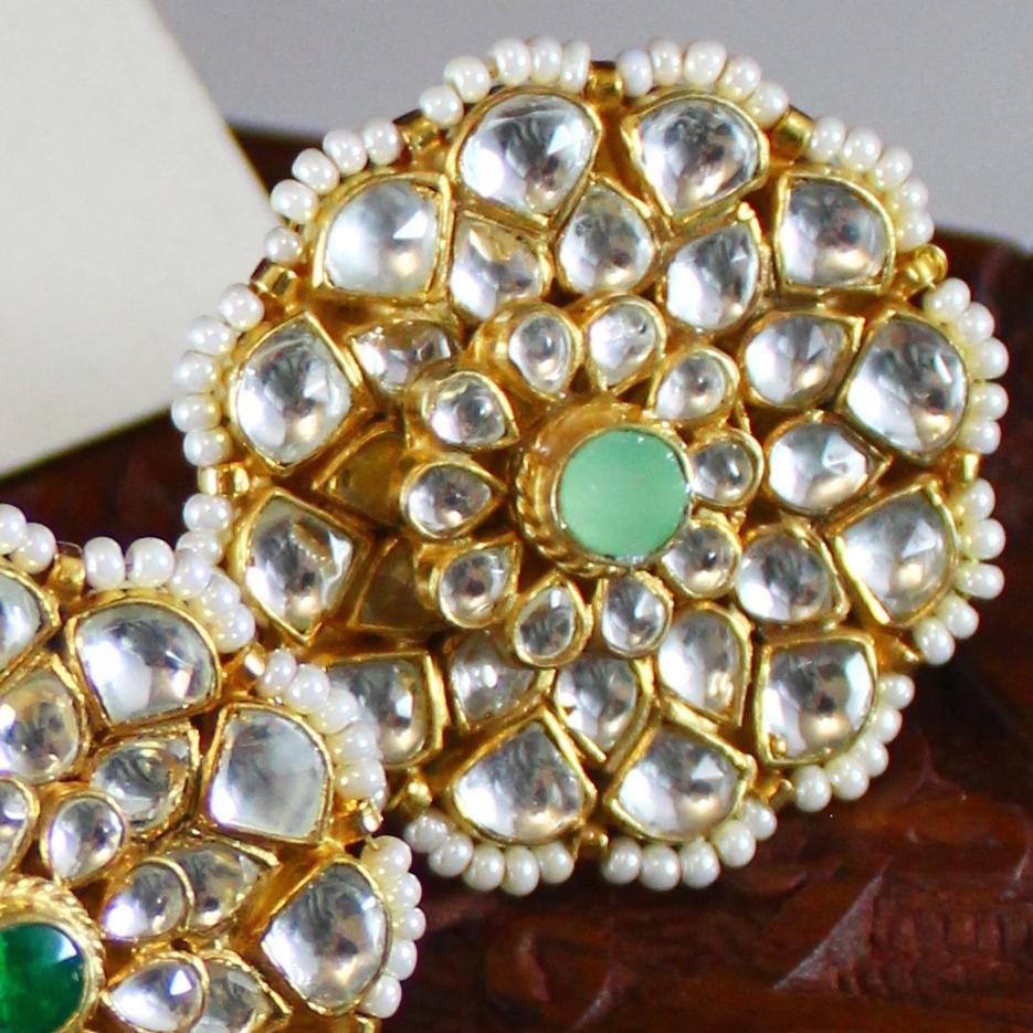 Naaz - Pachi Kundan Ring
