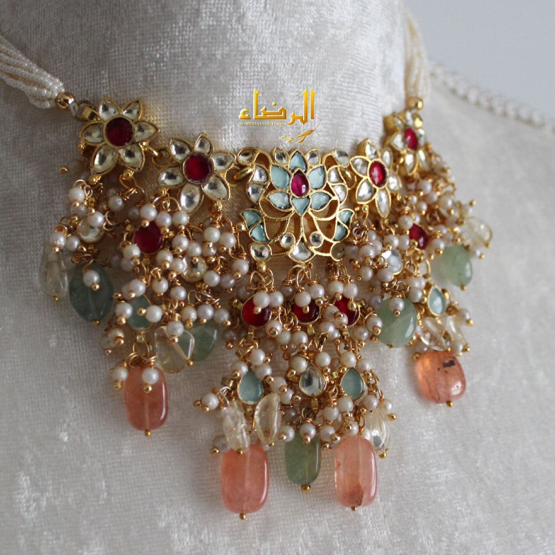 Saniya - Pachi Kundan Choker (Peach)