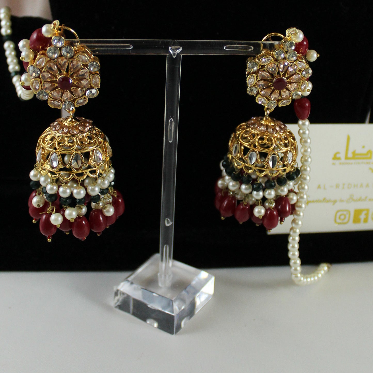 Amal -  Bridal Set (Maroon dots)