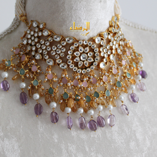Sidra - Choker/Necklace Set (Purple)