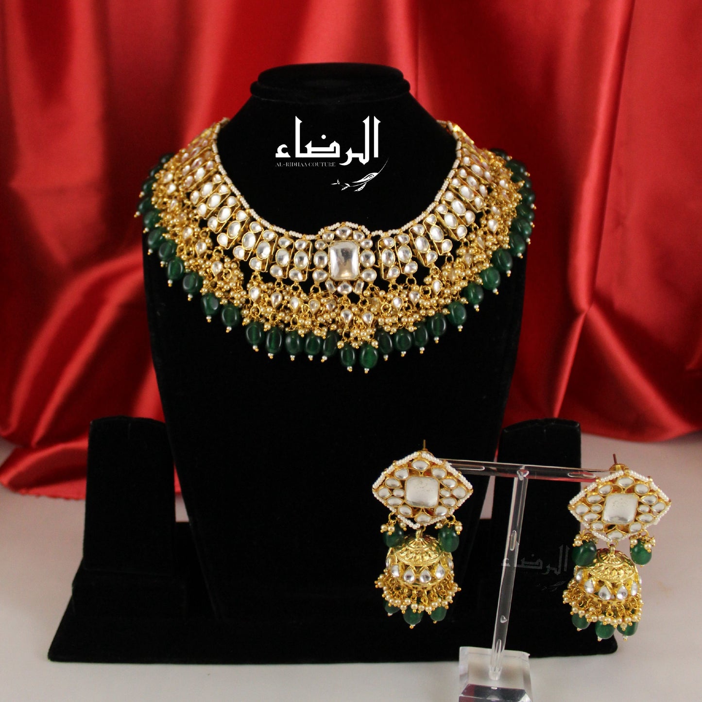 Saachi - Pachi Kundan Set (green)