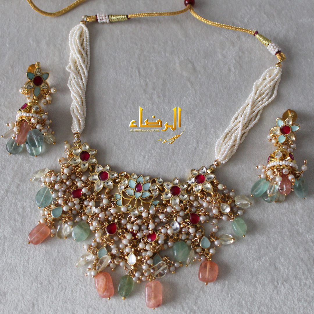 Saniya - Pachi Kundan Choker (Peach)