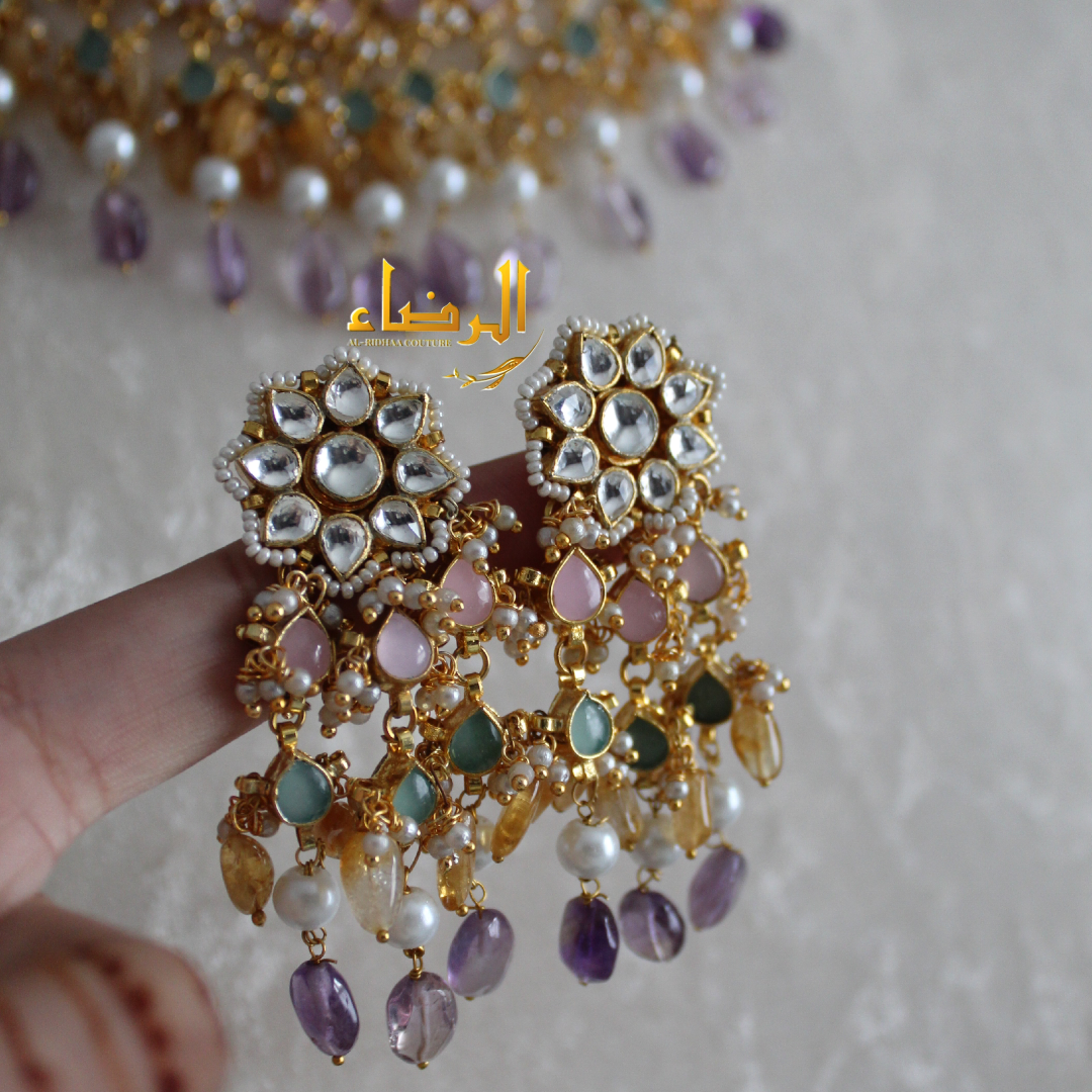 Sidra - Choker/Necklace Set (Purple)