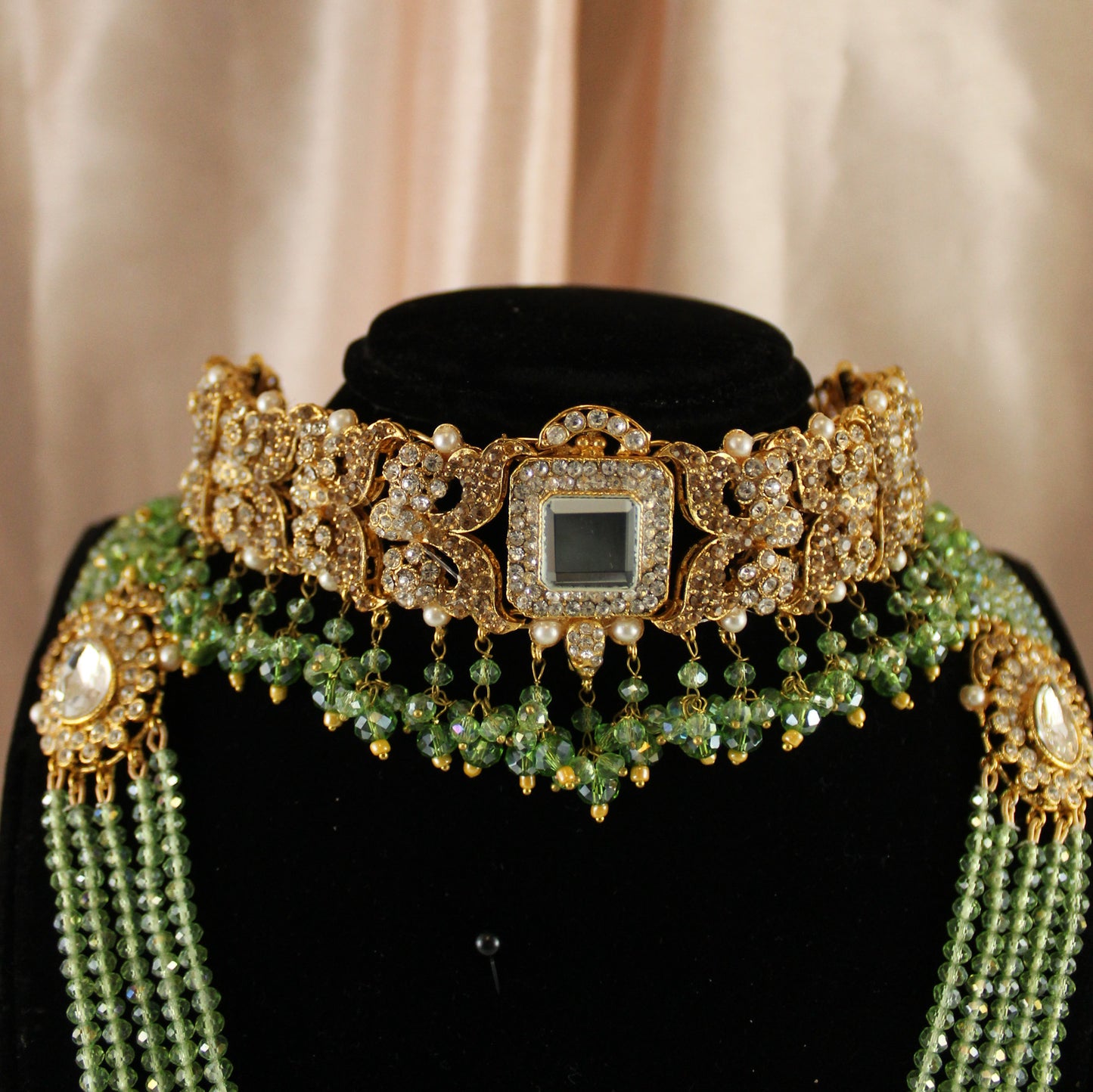 Fariha - Bridal Choker Set (Light Green)