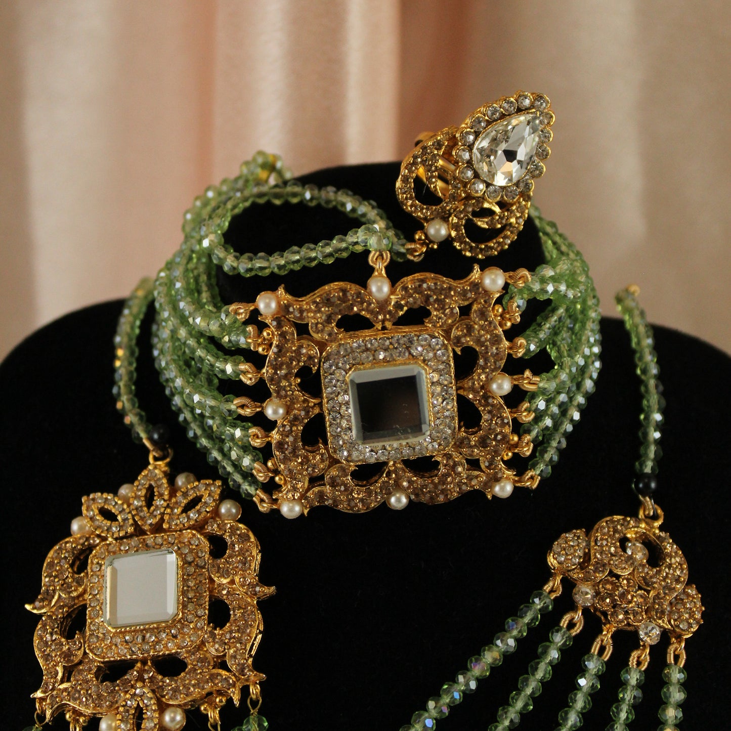 Fariha - Bridal Choker Set (Light Green)