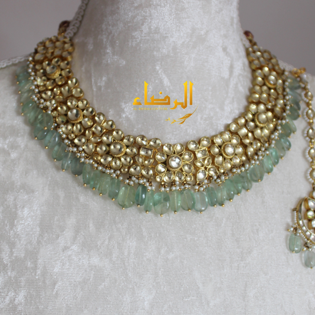 Rina - Pachi Kundan Set (Pastel Green)