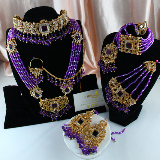 Fariha - Bridal Choker Set (Purple)