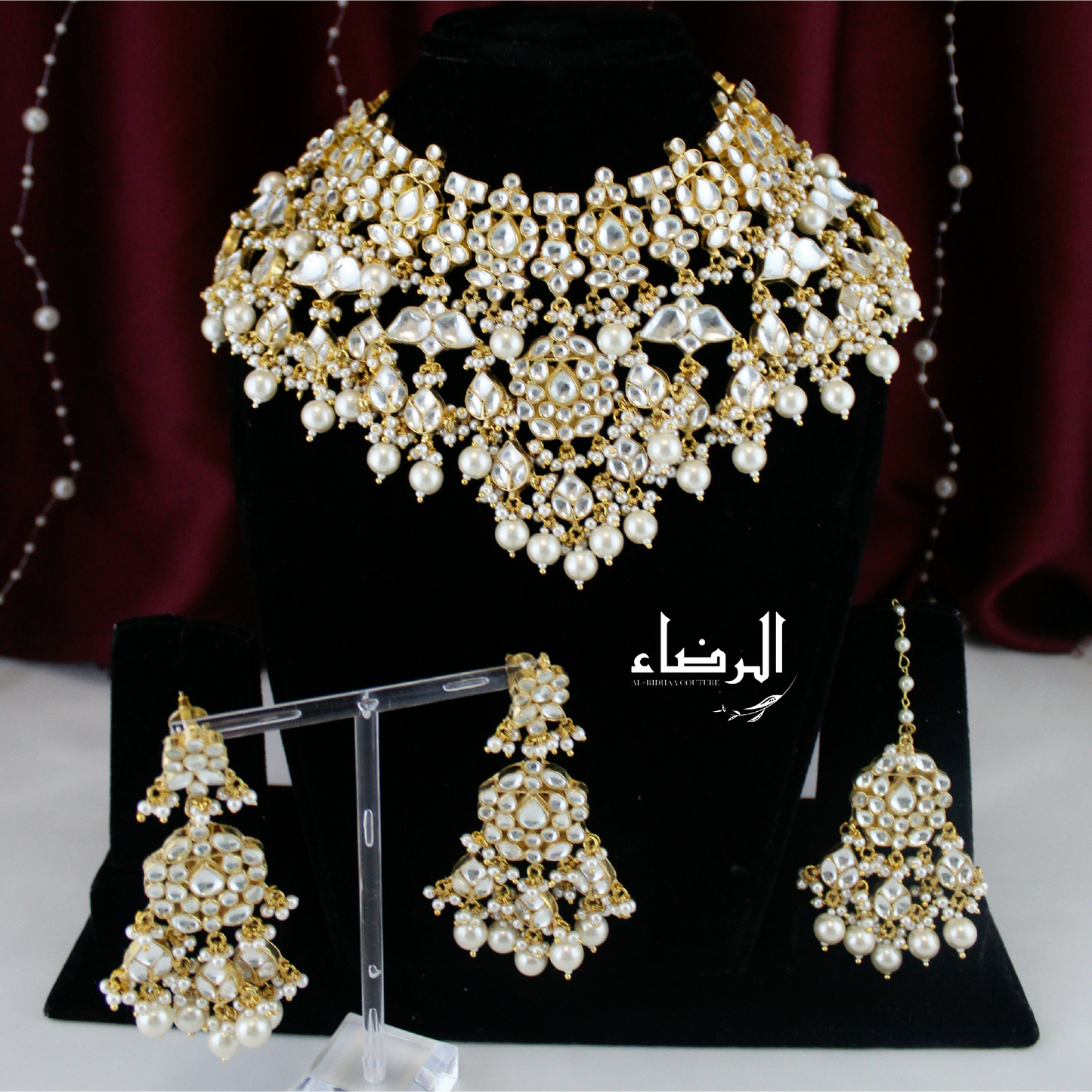 Mira - Pachi Kundan Set (Pearl)