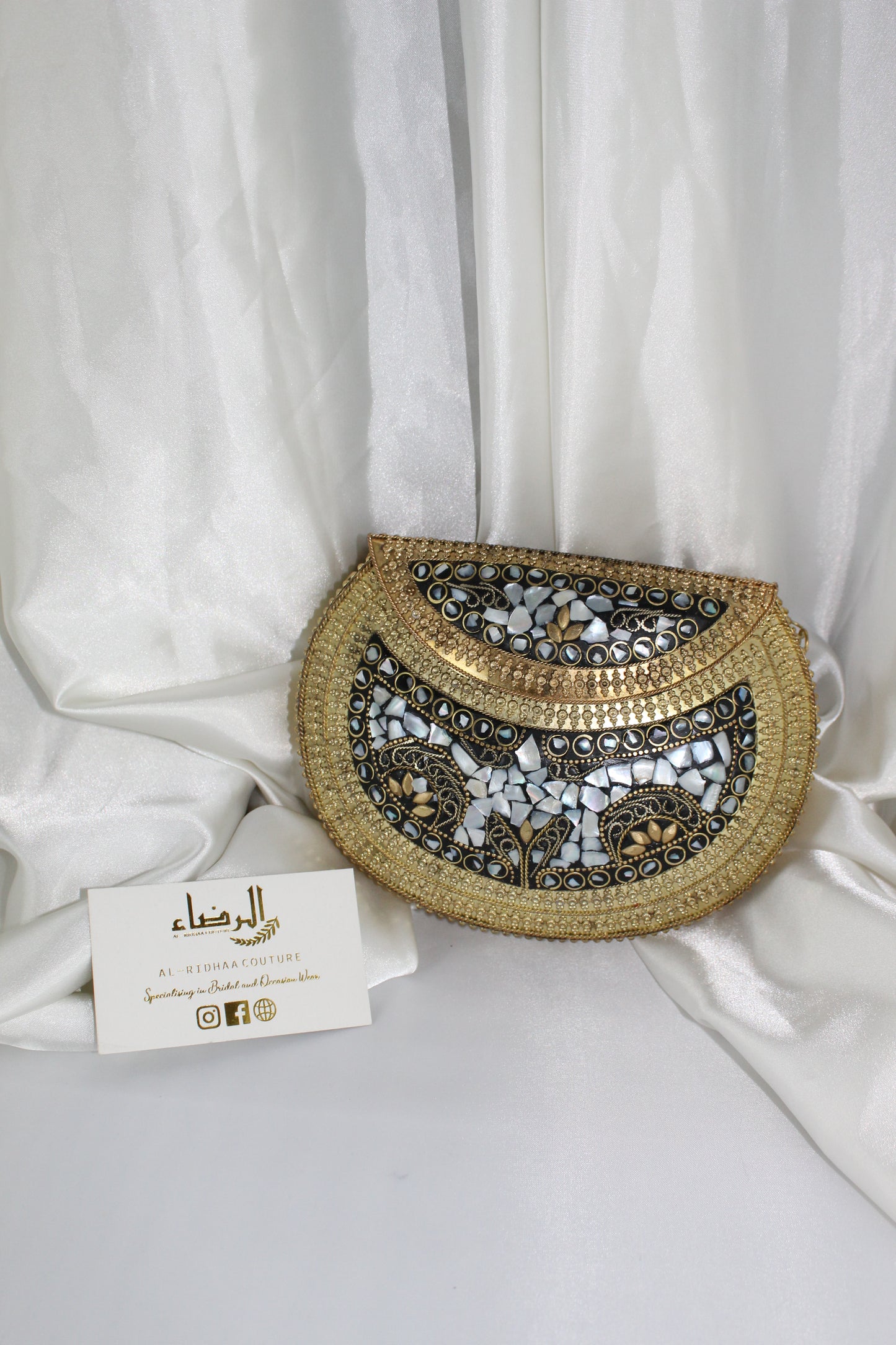 Mosaic -  Silver/Gold Brass Clutch