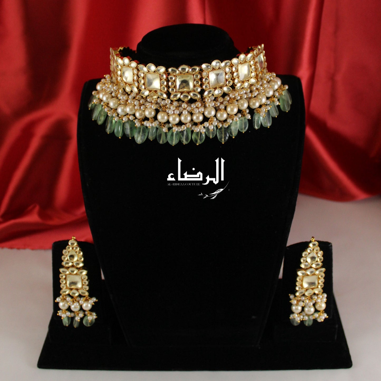 Neha - Pachi Kundan Set (Pastel Green)