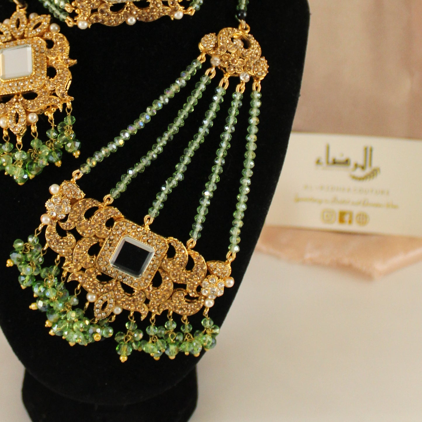 Fariha - Bridal Choker Set (Light Green)